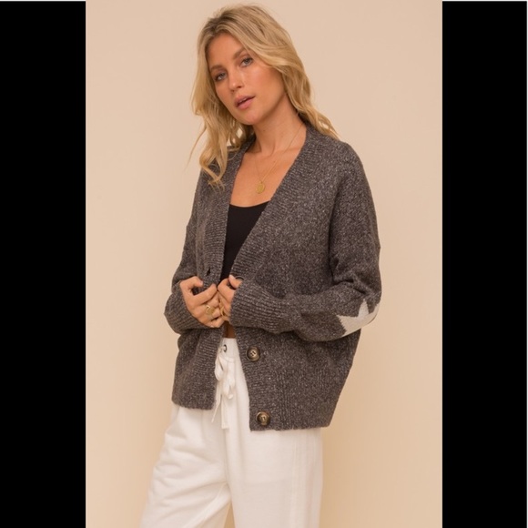 Hem & Thread Sweaters - Hem & Thread Long Sleeve Star Print Button Front Cardigan Sweater